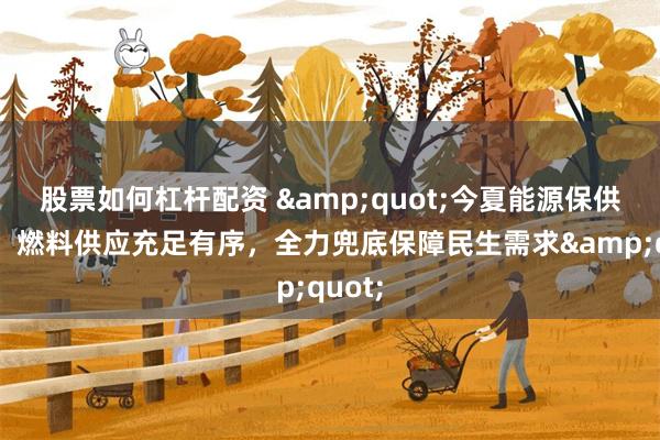 股票如何杠杆配资 &quot;今夏能源保供聚焦：燃料供应充足有序，全力兜底保障民生需求&quot;